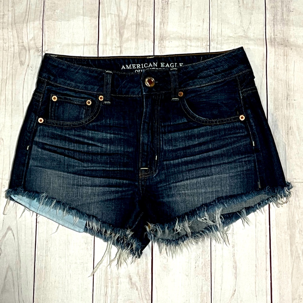 AE high-waisted denim shorts